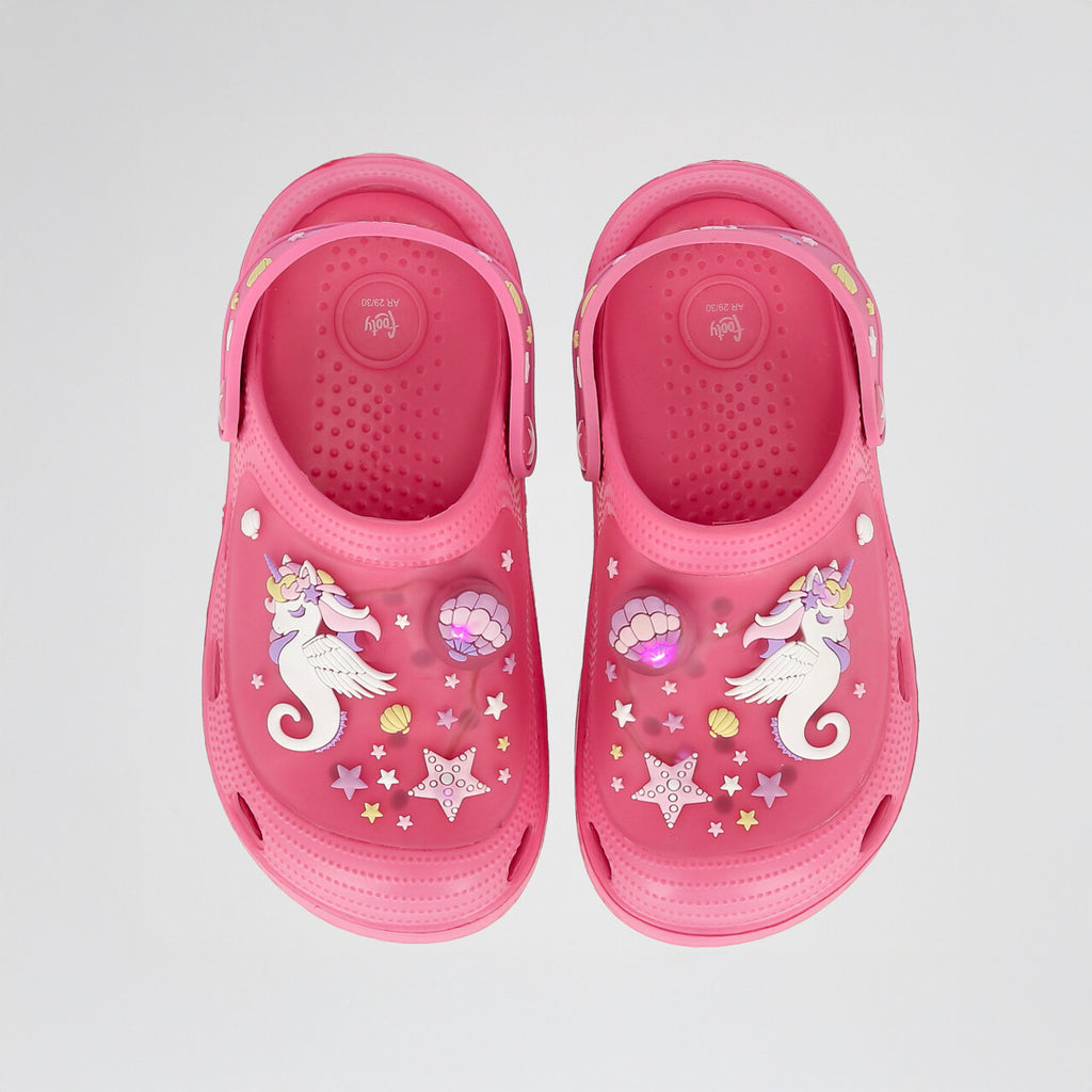 Zuecos Footy Con Luz Océano Goma Infantil