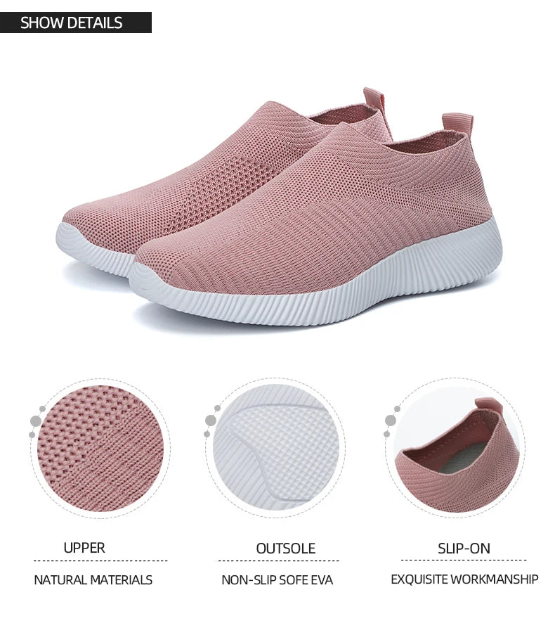 Zapatillas Slip-On de Mujer con Banda Elástica y Plantilla EVA