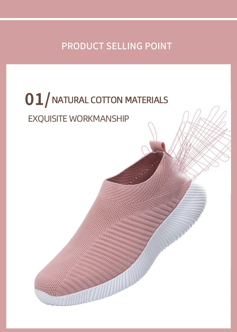 Zapatillas Slip-On de Mujer con Banda Elástica y Plantilla EVA