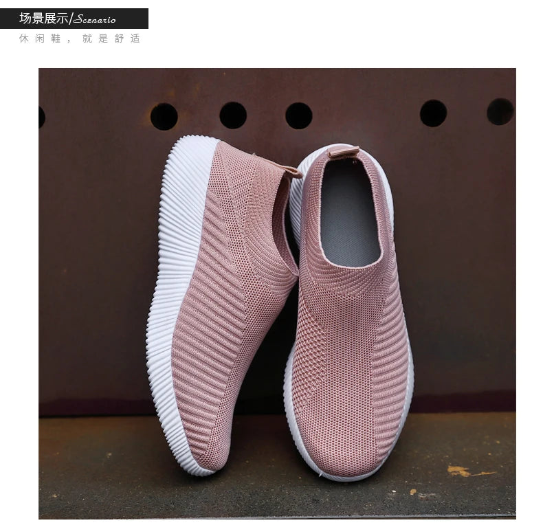 Zapatillas Slip-On de Mujer con Banda Elástica y Plantilla EVA