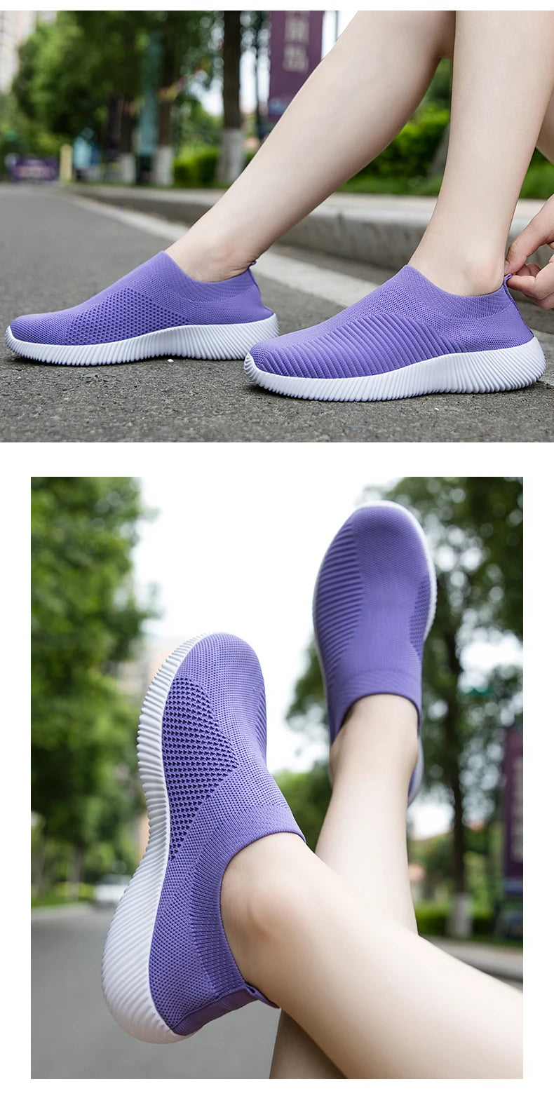 Zapatillas Slip-On de Mujer con Banda Elástica y Plantilla EVA