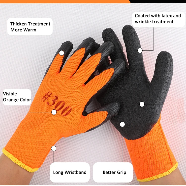 Guantes de jardinería y trabajo para clima frío con agarre de látex