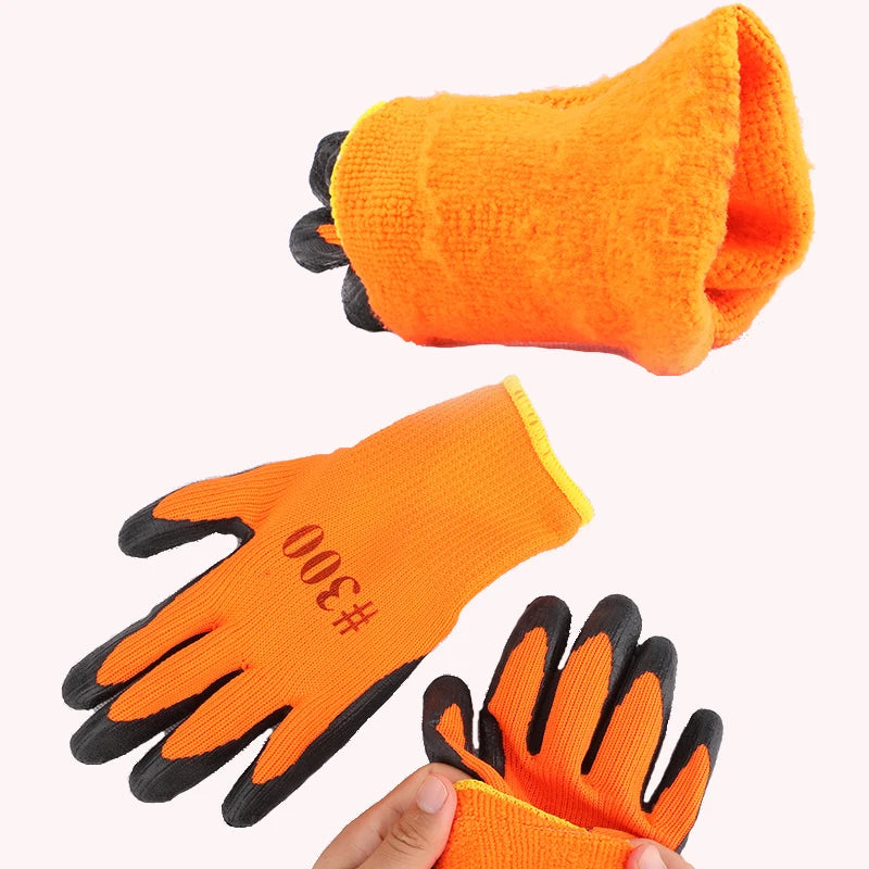 Guantes de jardinería y trabajo para clima frío con agarre de látex