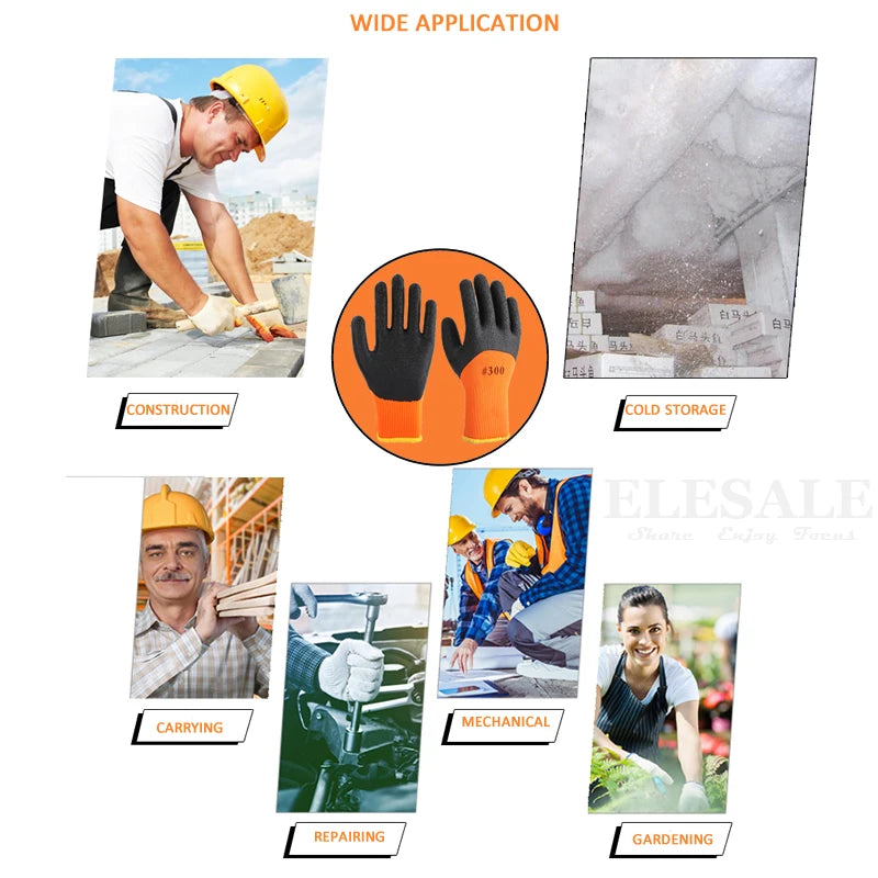 Guantes de jardinería y trabajo para clima frío con agarre de látex