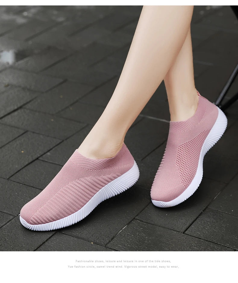 Zapatillas Slip-On de Mujer con Banda Elástica y Plantilla EVA