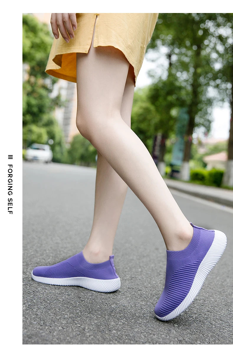 Zapatillas Slip-On de Mujer con Banda Elástica y Plantilla EVA