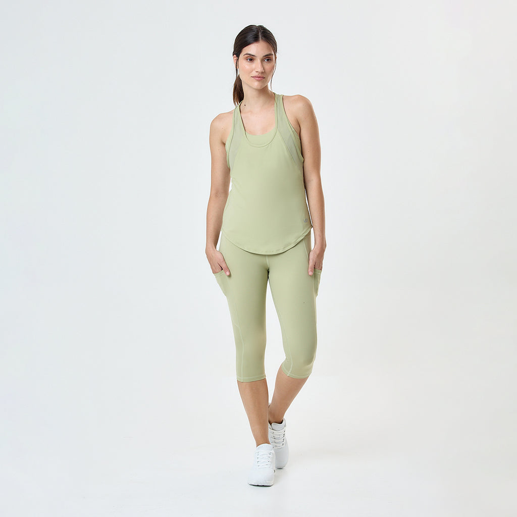 Calza Loop Up Pure Lotus W- Lift Up Mujer- 3 4 - Con Bolsillos Laterales