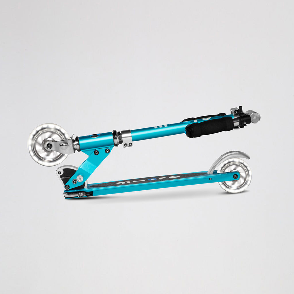 Monopatín Micro Ocean Blue Plegable Led Infantil