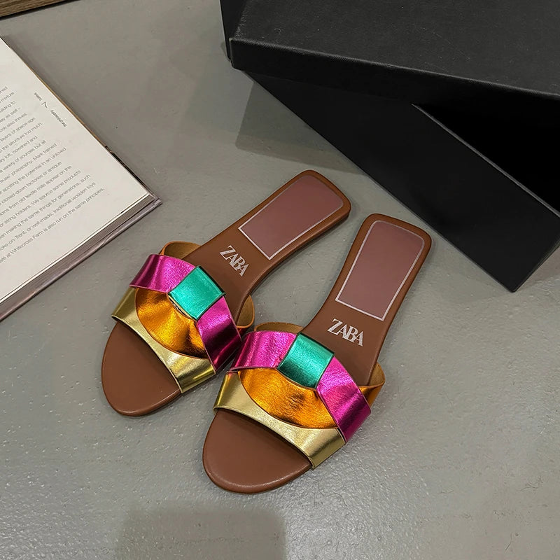 Sandalias Slide de Mujer Color Liso Verano