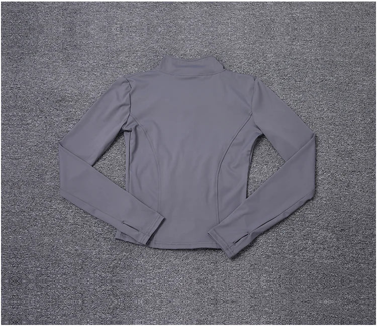 Campera deportiva de mujer para entrenamiento, manga larga con cierre