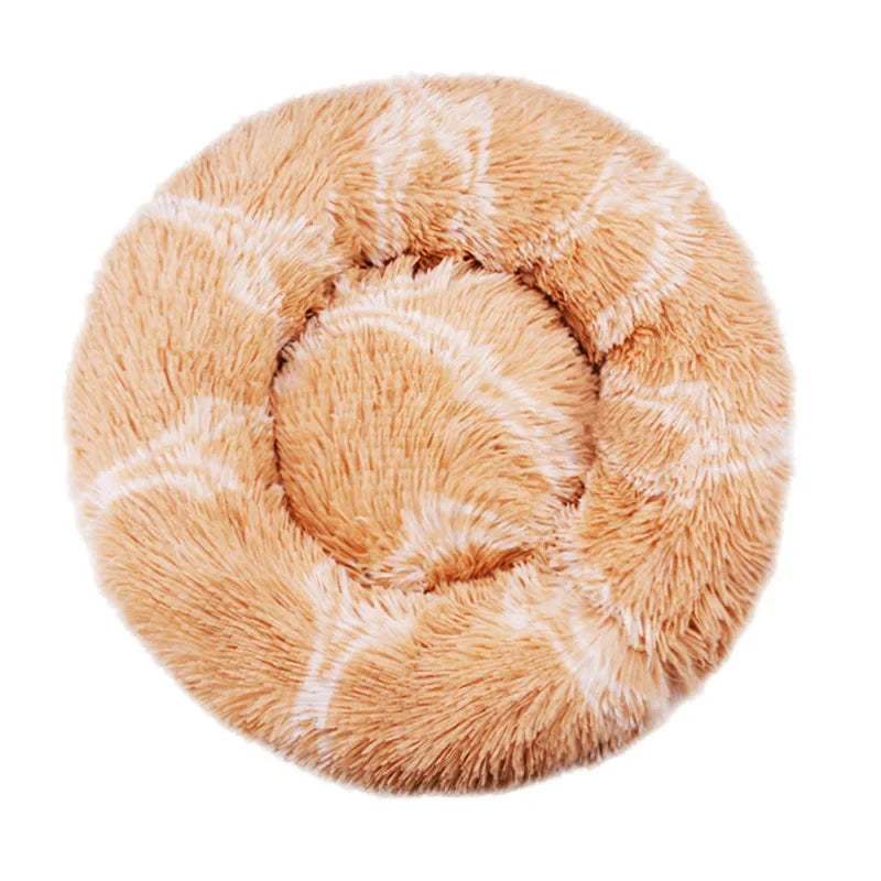 Cama Redonda de Peluche Suave para Perros y Gatos, 6 Tamaños