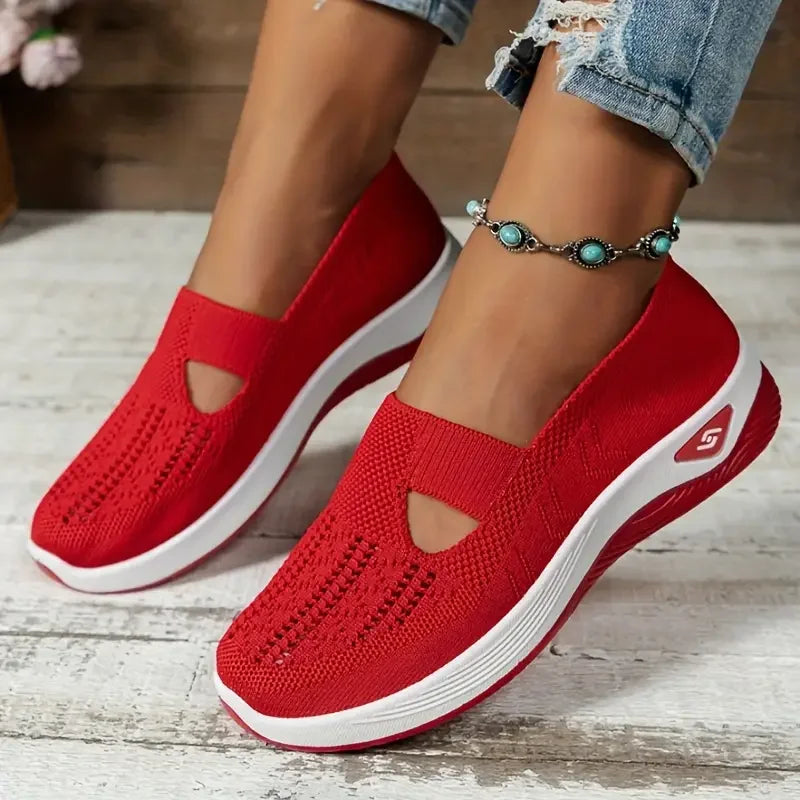 Zapatillas de mujer tejidas, livianas y transpirables