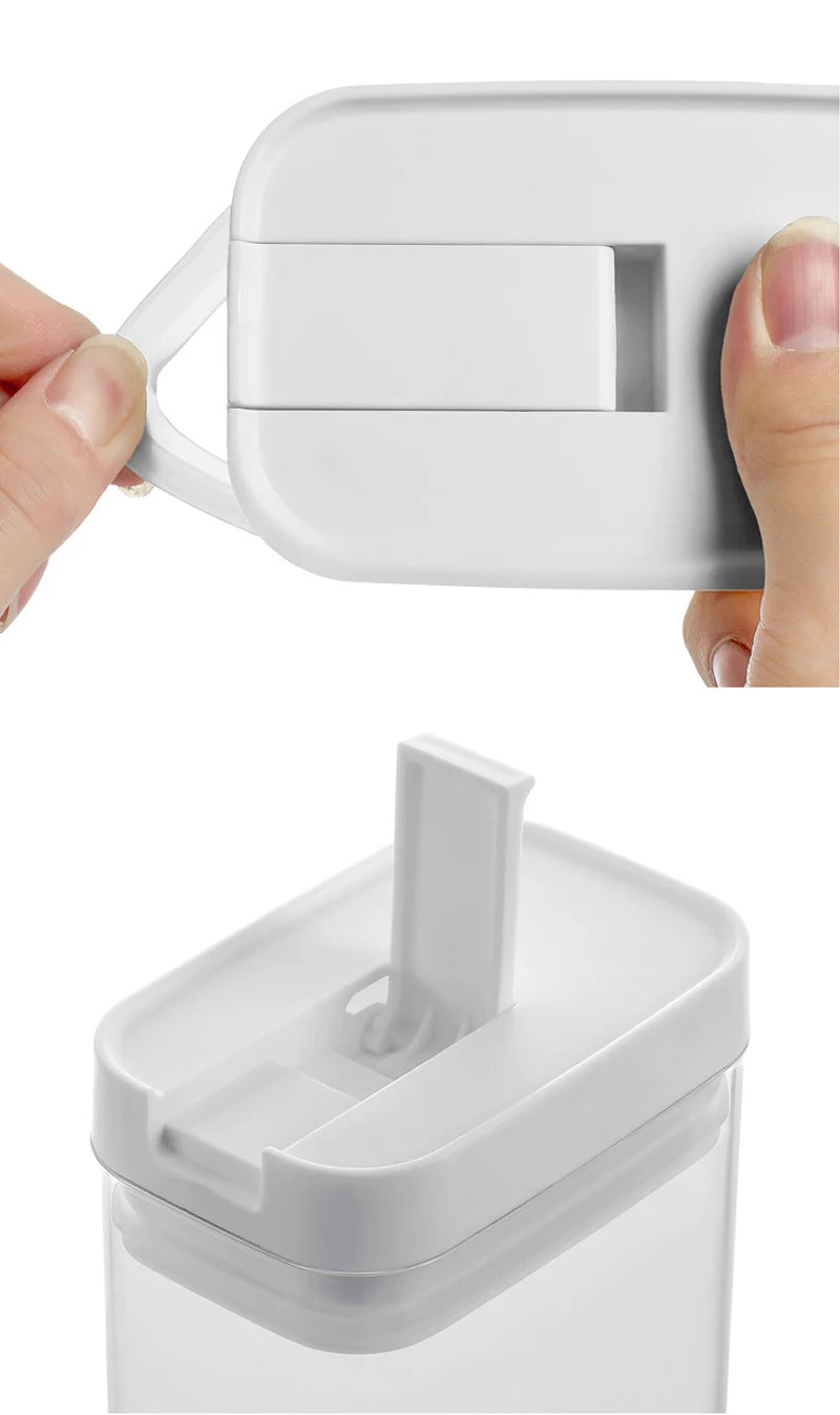 Frasco Hermético de Plástico Transparente para Pasta y Granos