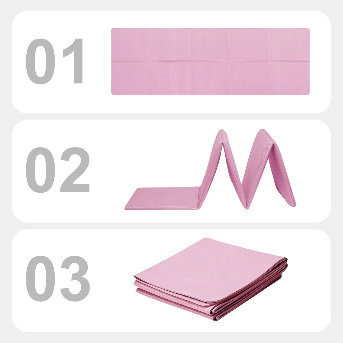 Mat de Yoga Plegable EVA Ecológico Rosa para Pilates y Fitness