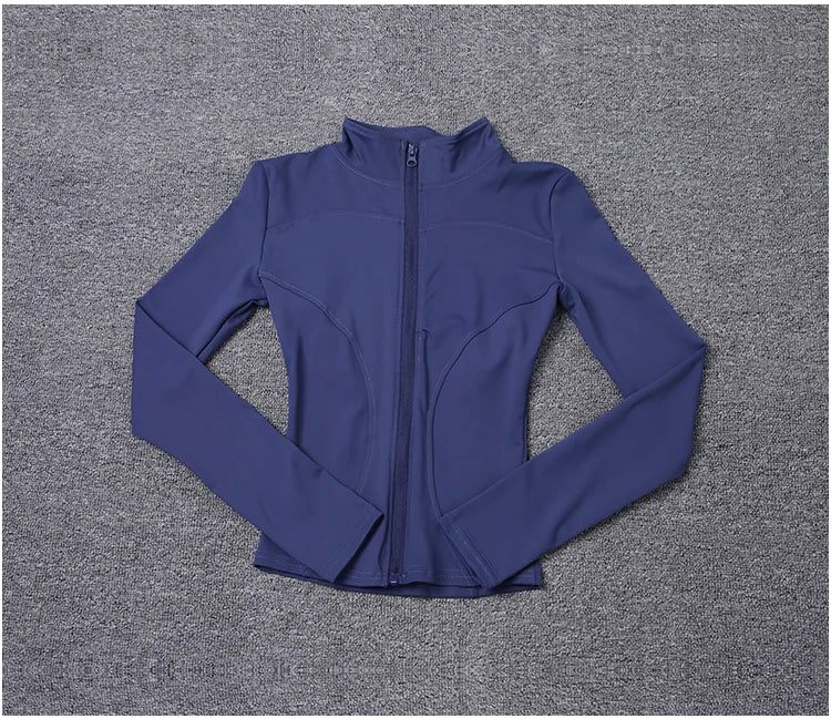 Campera deportiva de mujer para entrenamiento, manga larga con cierre