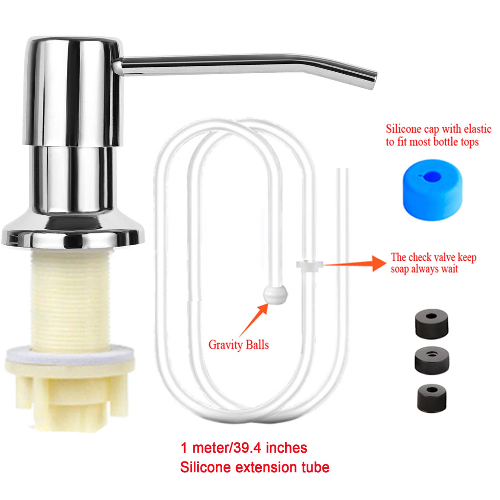 Dispenser de Jabón Líquido para Pileta de Cocina con Kit de Extensión