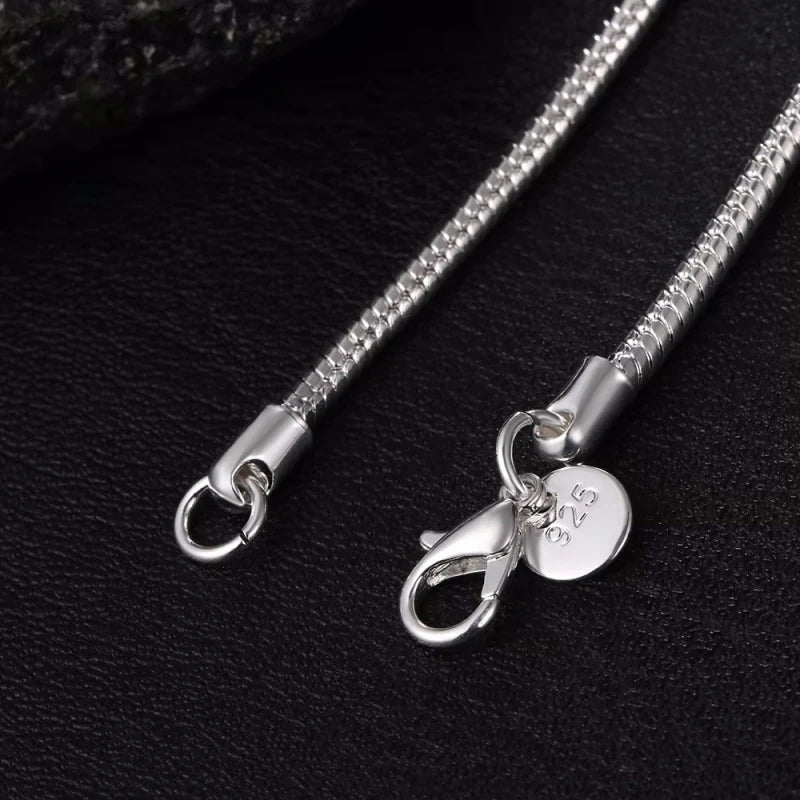 Collar cadena serpiente de plata 925 para hombre y mujer
