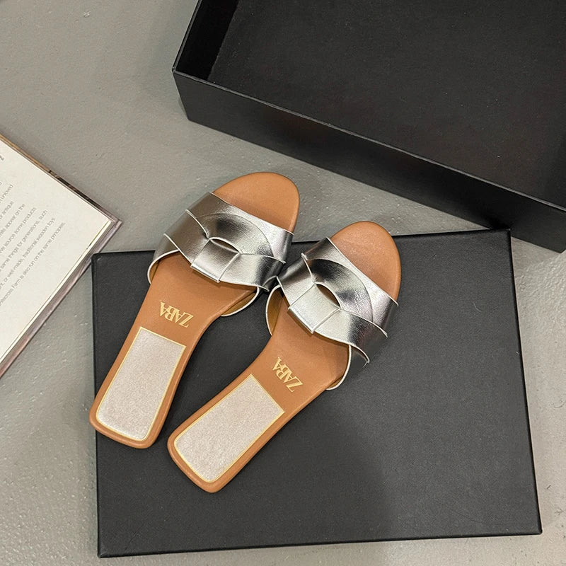 Sandalias Slide de Mujer Color Liso Verano