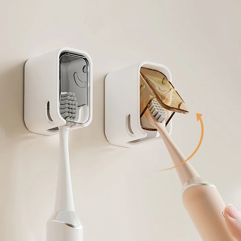 Portacepillos de Pared con Tapa Abatible Antipolvo