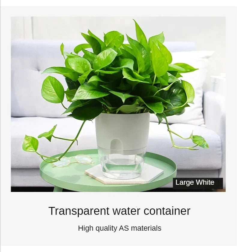 Maceta Autorregante Transparente Doble Capa con Mecha de Algodón