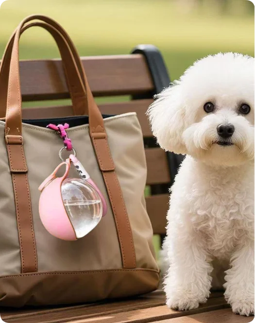 Bebedero Portátil de Acero Inoxidable con Bowl Plegable de Silicona para Perros y Gatos