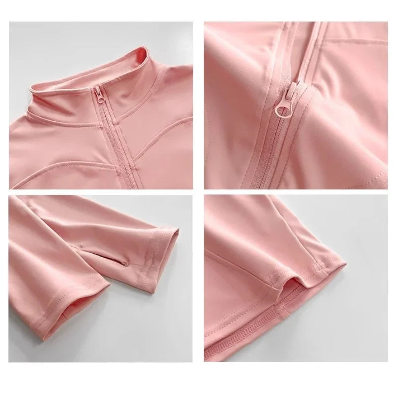 Campera Deportiva Mujer Slim Fit con Cierre y Secado Rápido