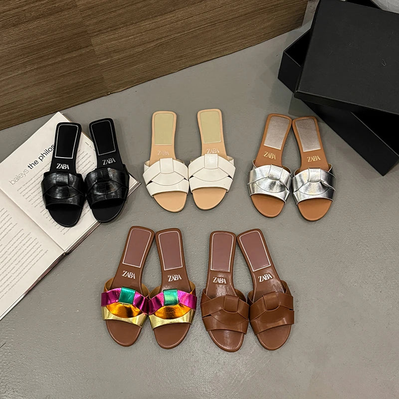 Sandalias Slide de Mujer Color Liso Verano