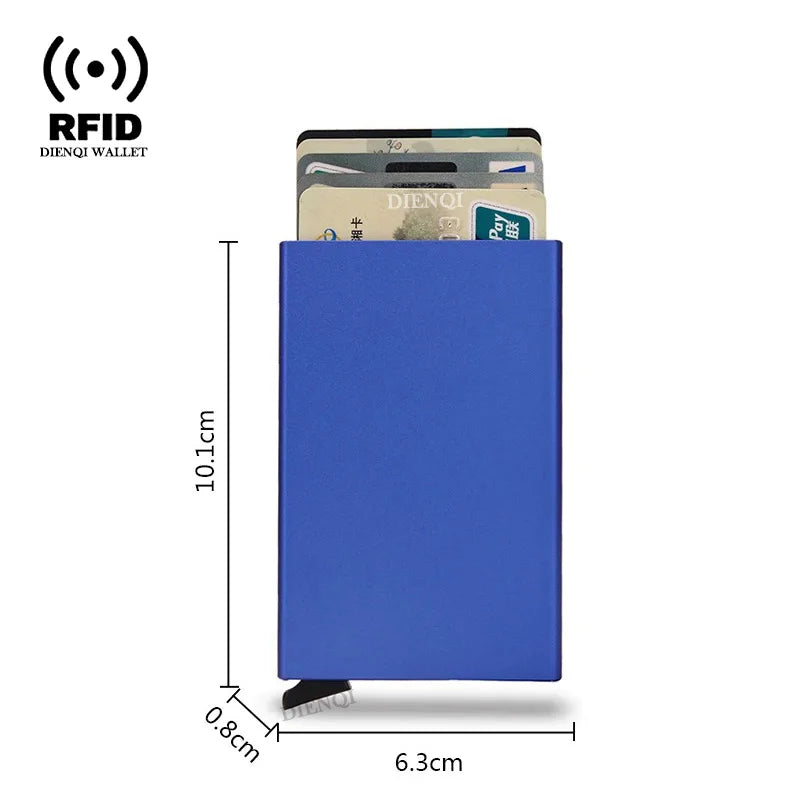 Tarjetero RFID de Metal Ultra Fino con Apertura Pop Up