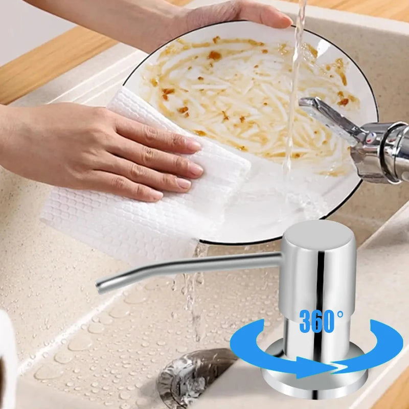Dispenser de Jabón Líquido para Pileta de Cocina con Kit de Extensión