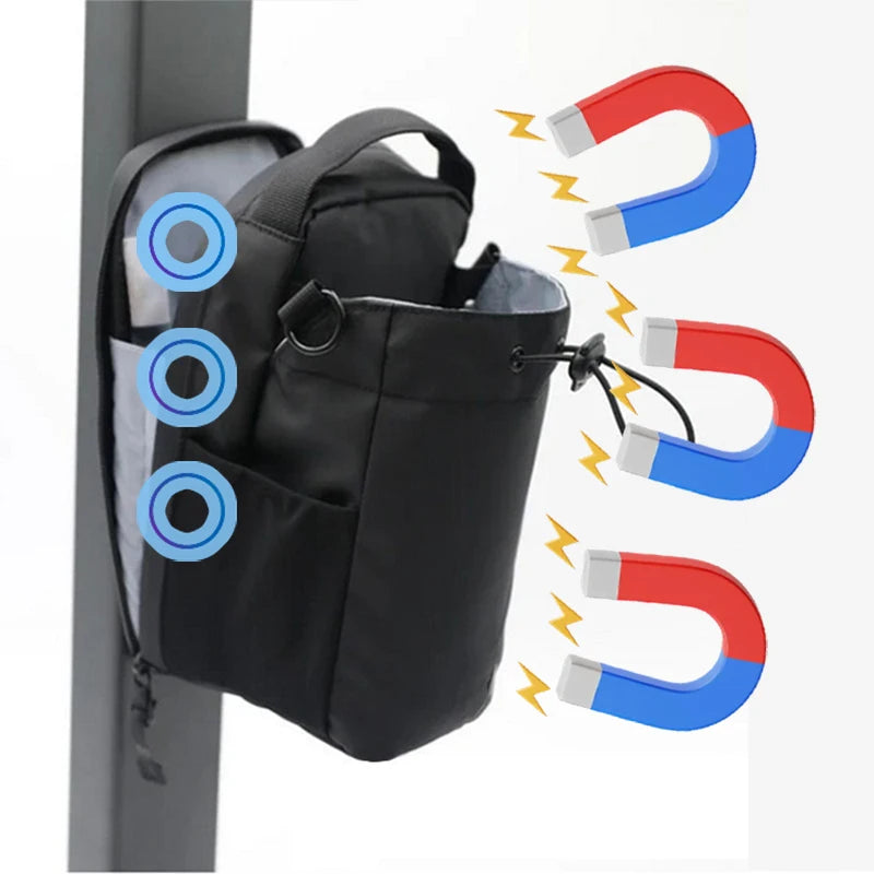 Bolso deportivo magnético con bolsillo para celular y porta botella