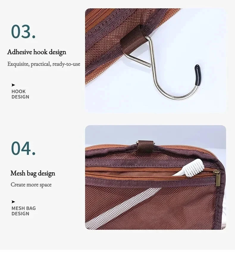 Neceser de Viaje Colgante con Compartimentos Múltiples
