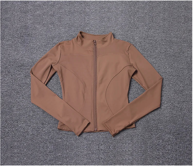 Campera deportiva de mujer para entrenamiento, manga larga con cierre