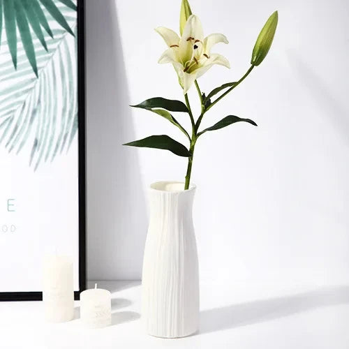 Florero de Plástico Nórdico Compacto para Flores y Decoración