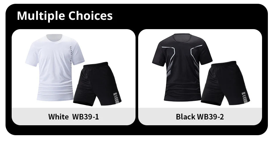Conjunto deportivo de remera y short para hombre, secado rápido - talles grandes