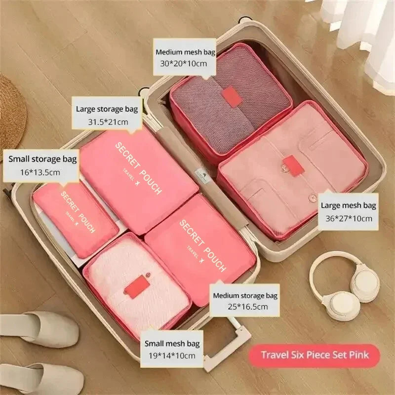 Set de 6 Organizadores de Valija para Ropa y Calzado