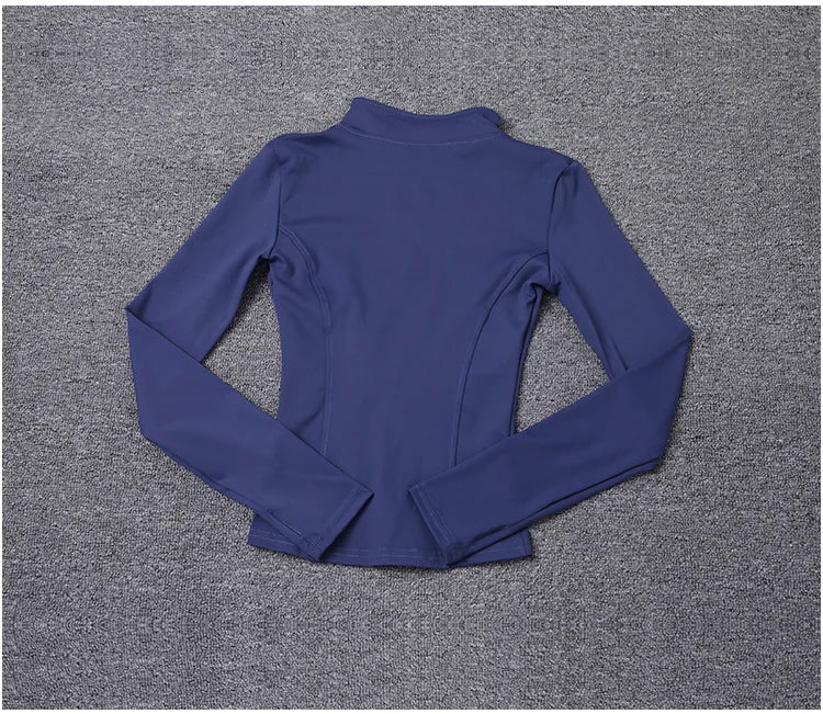 Campera deportiva de mujer para entrenamiento, manga larga con cierre