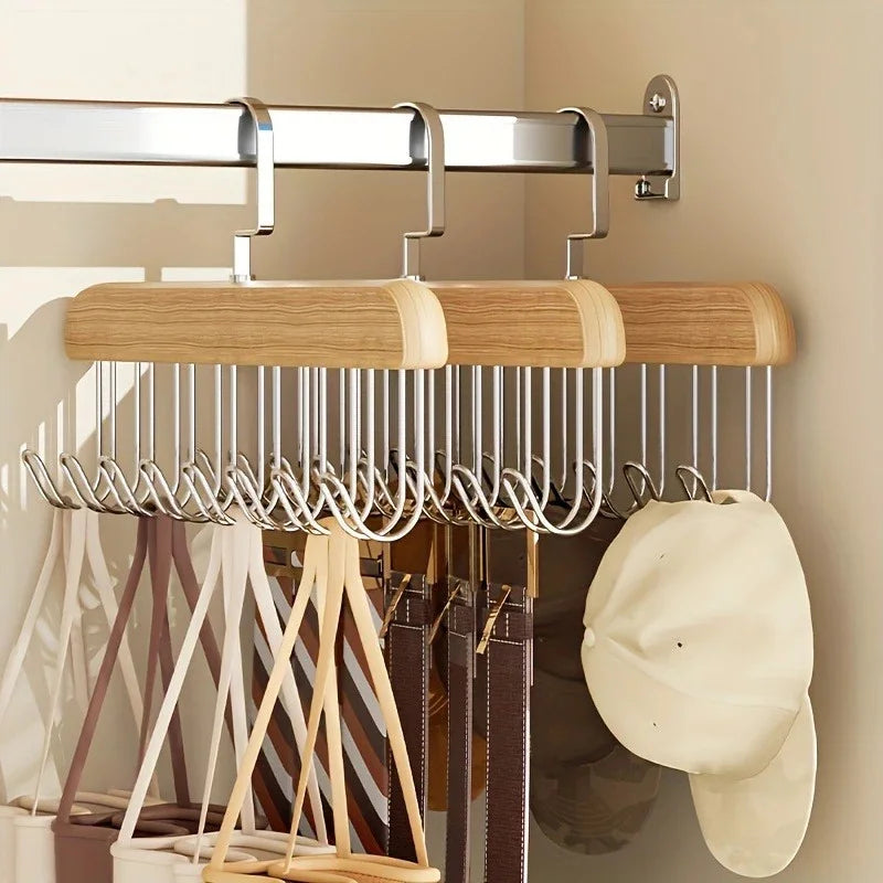Percha múltiple de madera para lencería y prendas livianas