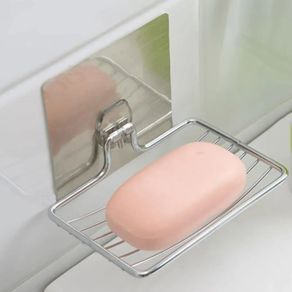 Jabonera de Pared de Acero Inoxidable con Drenaje