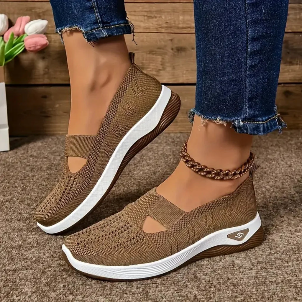 Zapatillas de mujer tejidas, livianas y transpirables