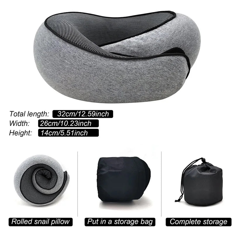 Almohada Cervical de Viaje en U de Espuma Viscoelástica Ajustable