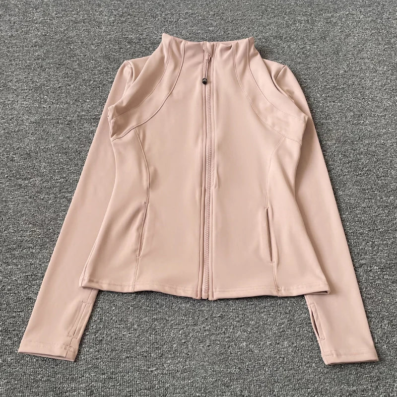 Campera Deportiva Mujer Cuello Alto Slim Fit Secado Rápido Manga Larga