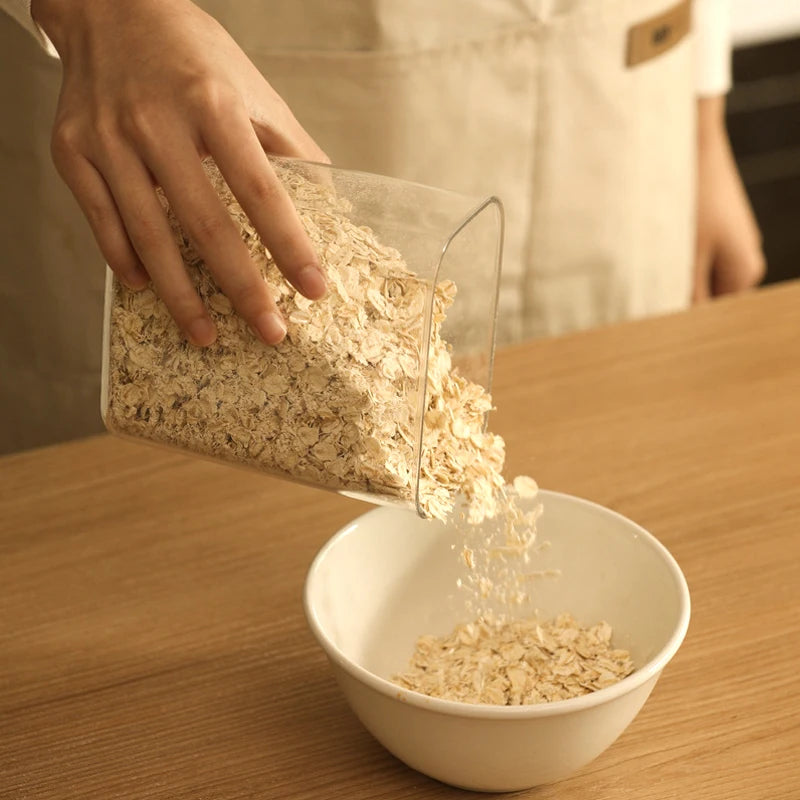 Frasco Hermético de Plástico Transparente para Pasta y Granos