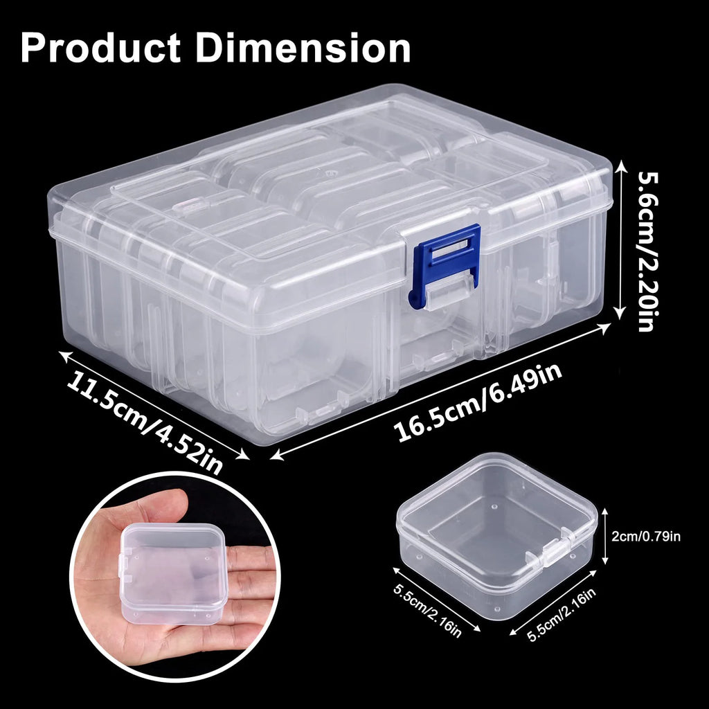 Caja Organizadora Transparente con Compartimentos para Bijouterie y Objetos Pequeños