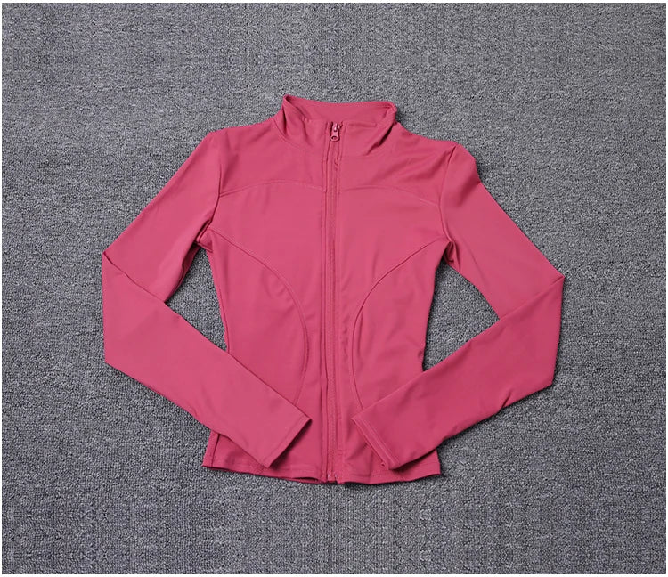 Campera deportiva de mujer para entrenamiento, manga larga con cierre