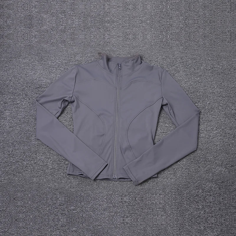 Campera deportiva de mujer para entrenamiento, manga larga con cierre