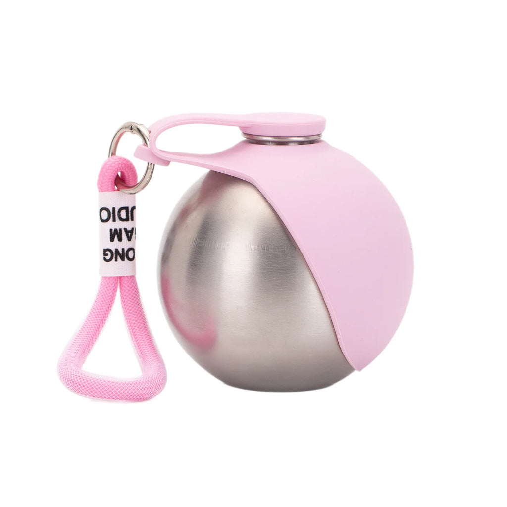 Bebedero Portátil de Acero Inoxidable con Bowl Plegable de Silicona para Perros y Gatos