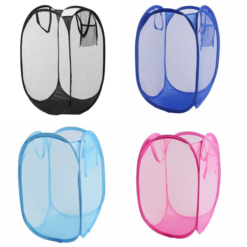 Canasto Plegable para Ropa Sucia con Funda de Malla