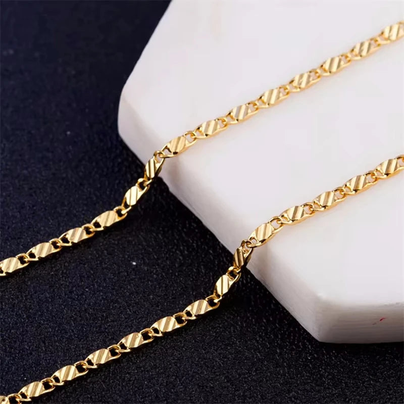 Collar de Cadena Lateral en Plata 925, Dorado o Plateado