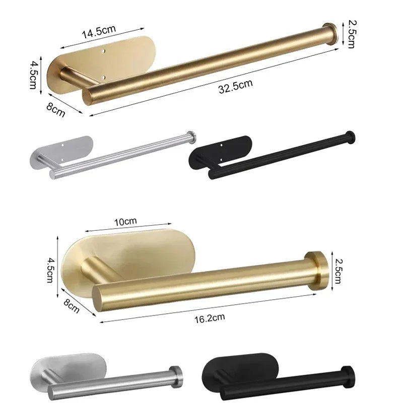 Portarrollos de Pared Autoadhesivo de Acero Inoxidable para Cocina y Baño