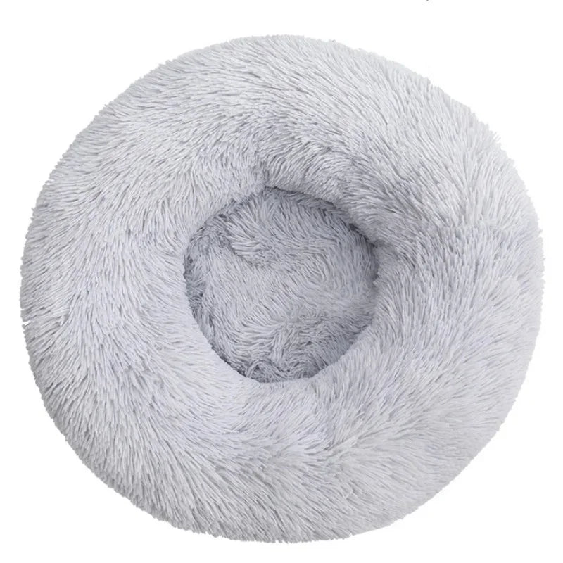 Cama Redonda de Peluche Suave para Perros y Gatos, 6 Tamaños
